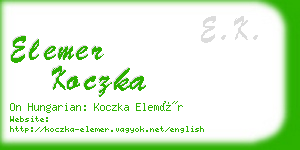 elemer koczka business card